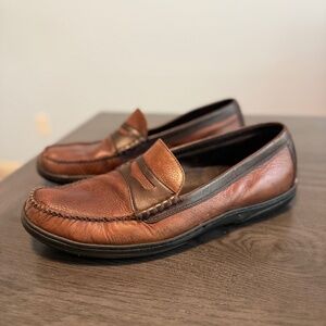 Cole Haan Country Mens Shoes Brown Dress Leather Moc Toe Loafers Sz 11 1/2‎